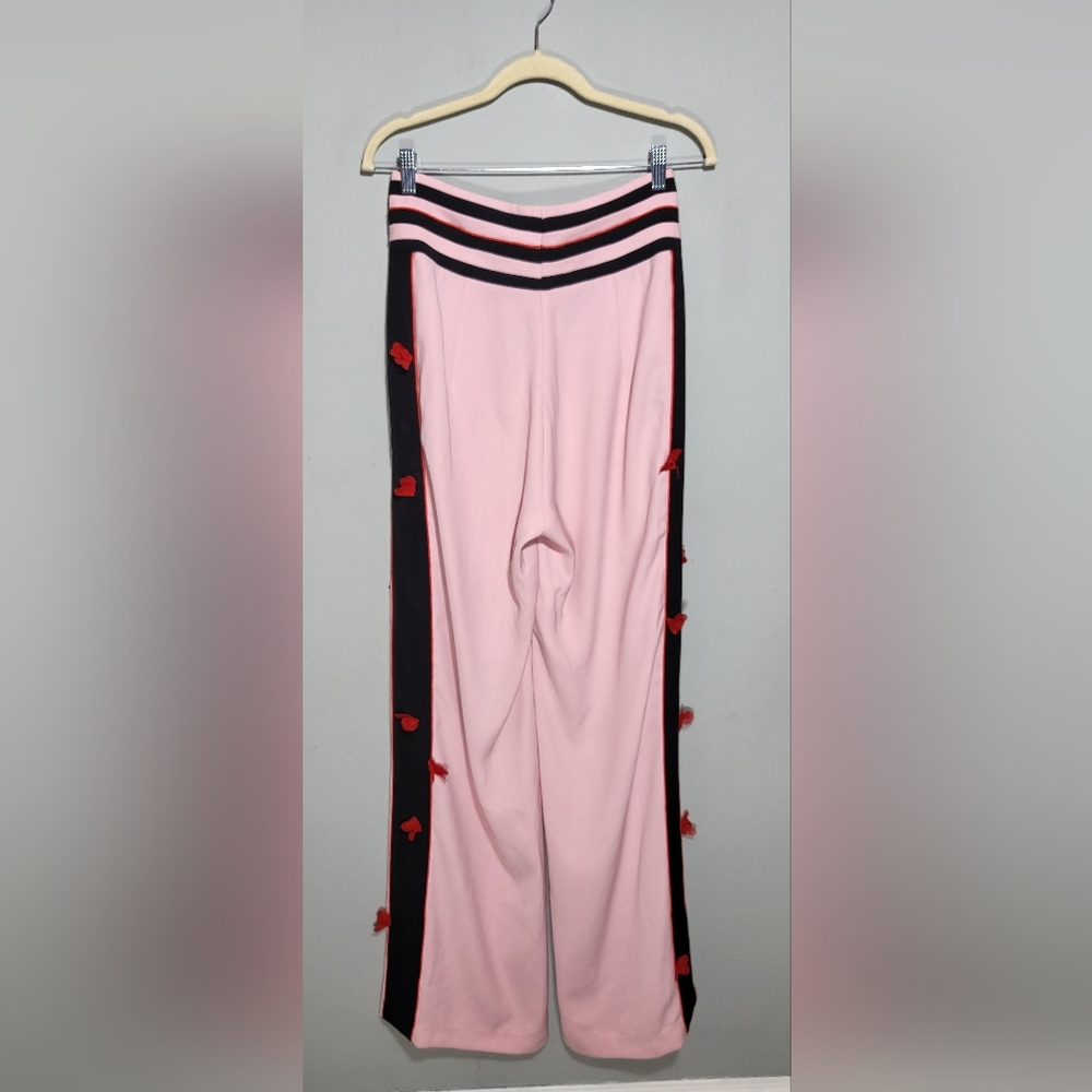 RAQUEL OROZCO Pink Wide Leg Pants size Medium Mexican Designer Roses - Picture 3 of 11